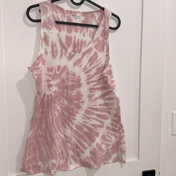 Athleta Tops - ATHLETA ORGANIC DAILY PRINTED TANK IN PINK/WHITE TIE DYE SIZE LT